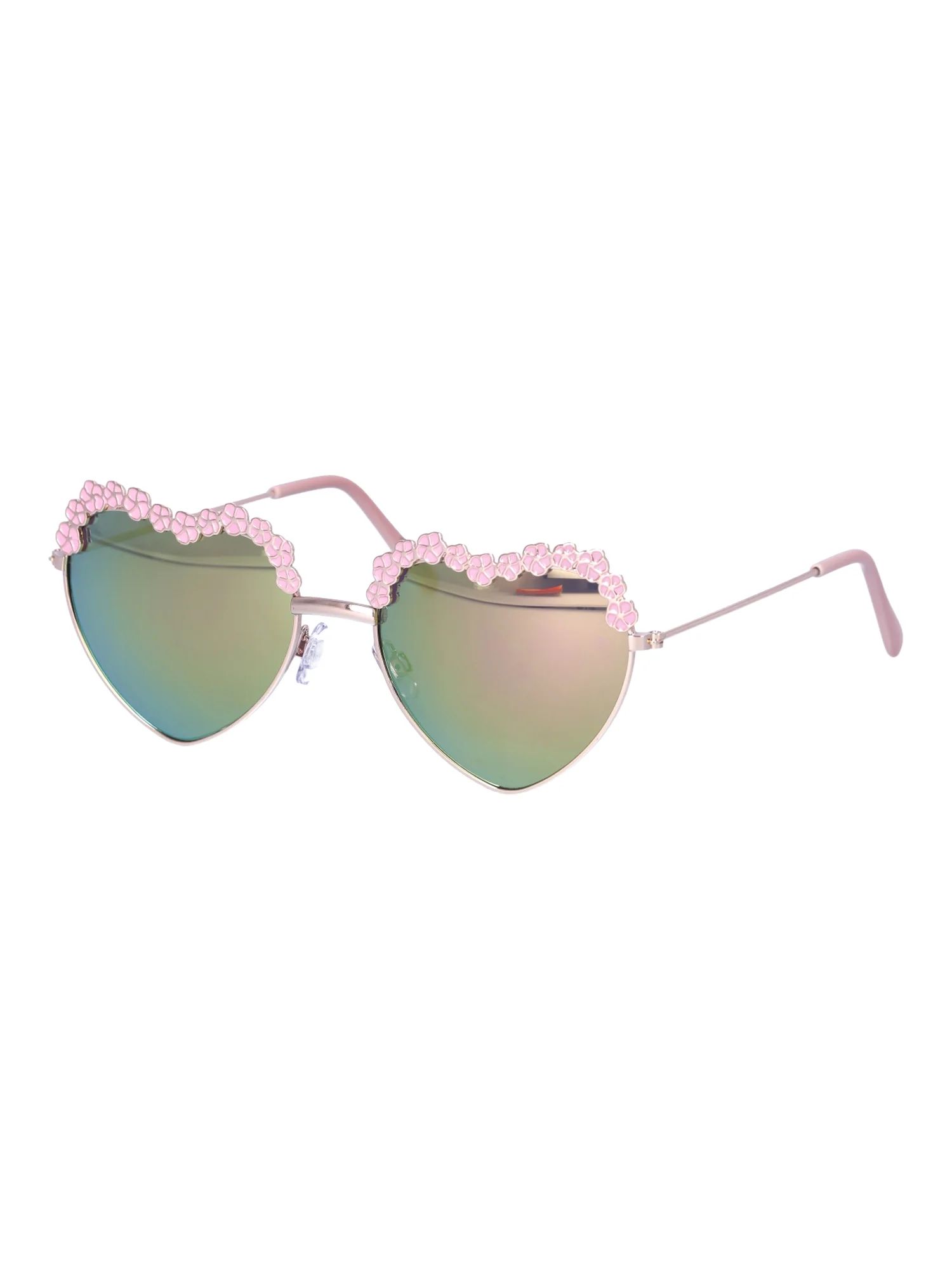 Justice Girls Pink Flower Heart Sunglasses | Walmart (US)