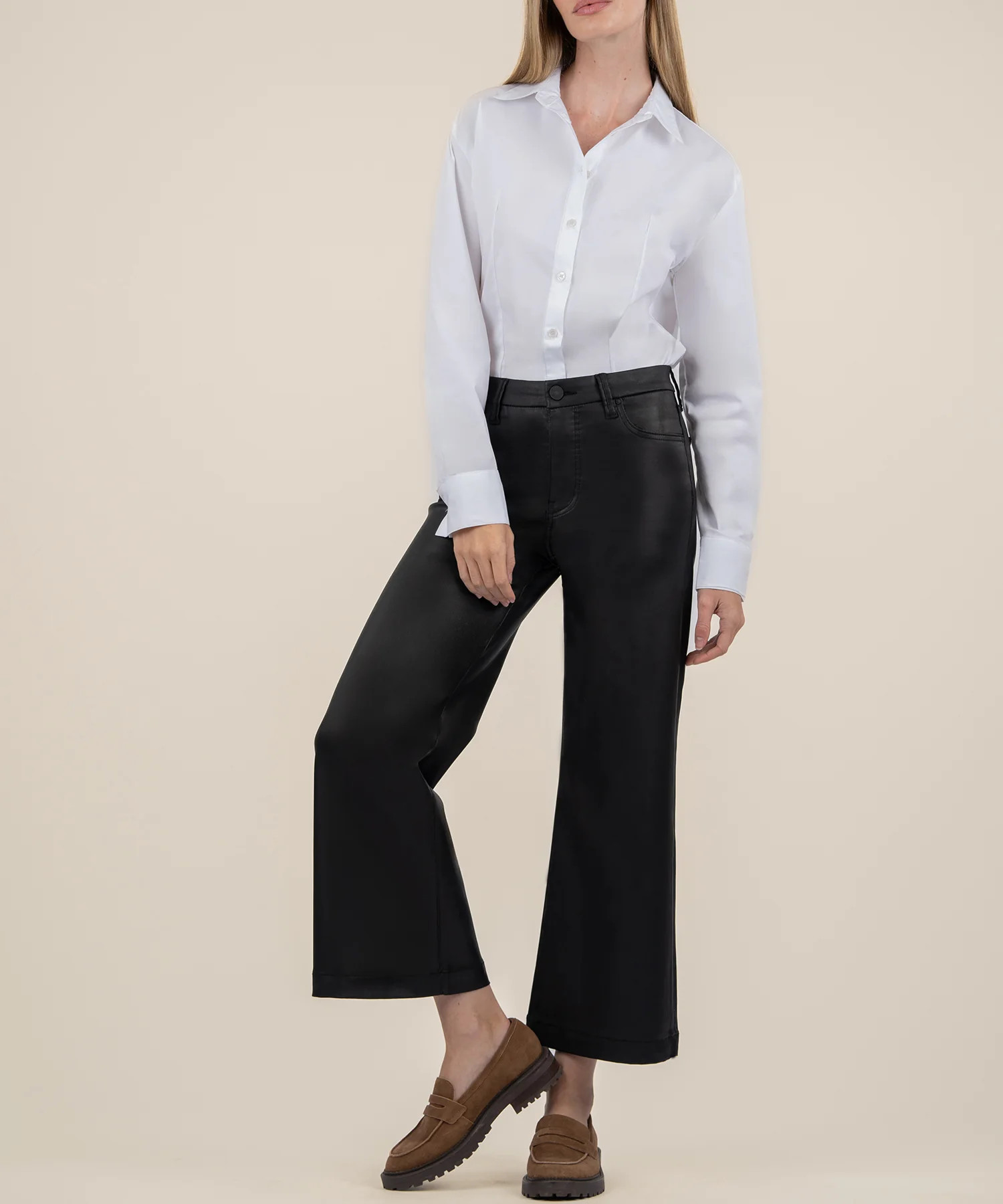 Meg Petite Coated High Rise Wide Leg - Kut from the Kloth | Kut From Kloth