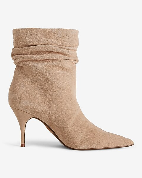 Brian Atwood X Express Suede Slouch Thin Heeled Boots | Express
