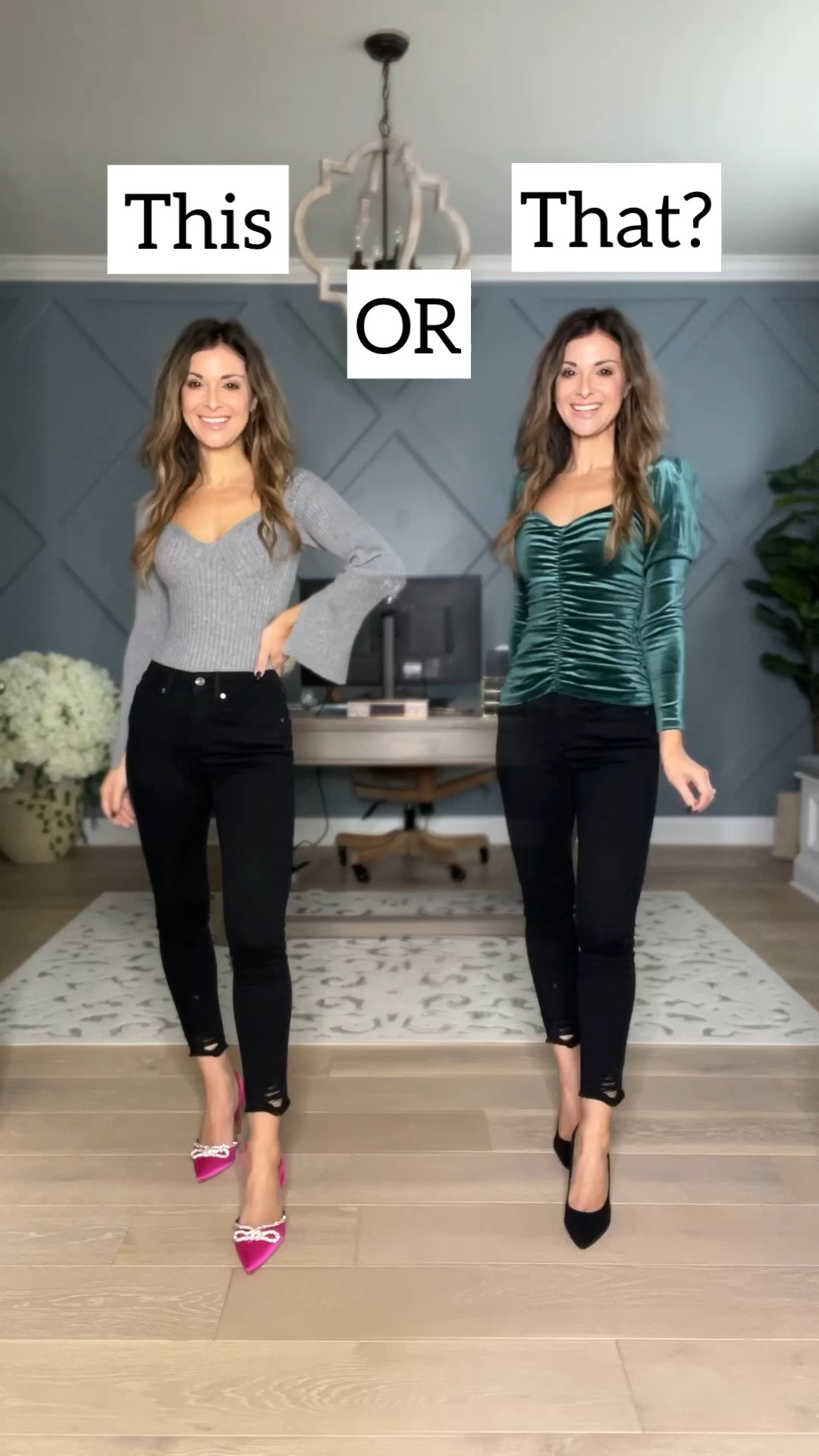 This or That//Walmart//ribbed bodysuit//xs//velvet top//xxs but could have done xs//black skinny jeans//00 short//5’1//run snug so go up if between//pink heels//tts//

#ad//#WalmartFashion//@Shop.LTK//#liketkit//#liketk.it/xx

Holiday Outfits

#LTKshoecrush #LTKunder50 #LTKHoliday