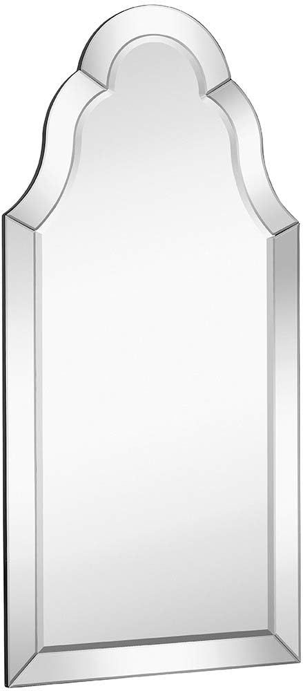 Hamilton Hills Designer Mirror Framed Vanity Mirror | Tall Rounded Top Mirrored Edge Premium Silv... | Amazon (US)