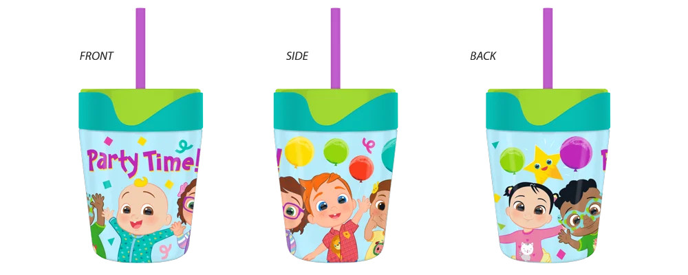 Cocomelon Party Time Spill Proof Plastic Travel Mug Tumbler with Straw, 17.5 oz | Walmart (US)