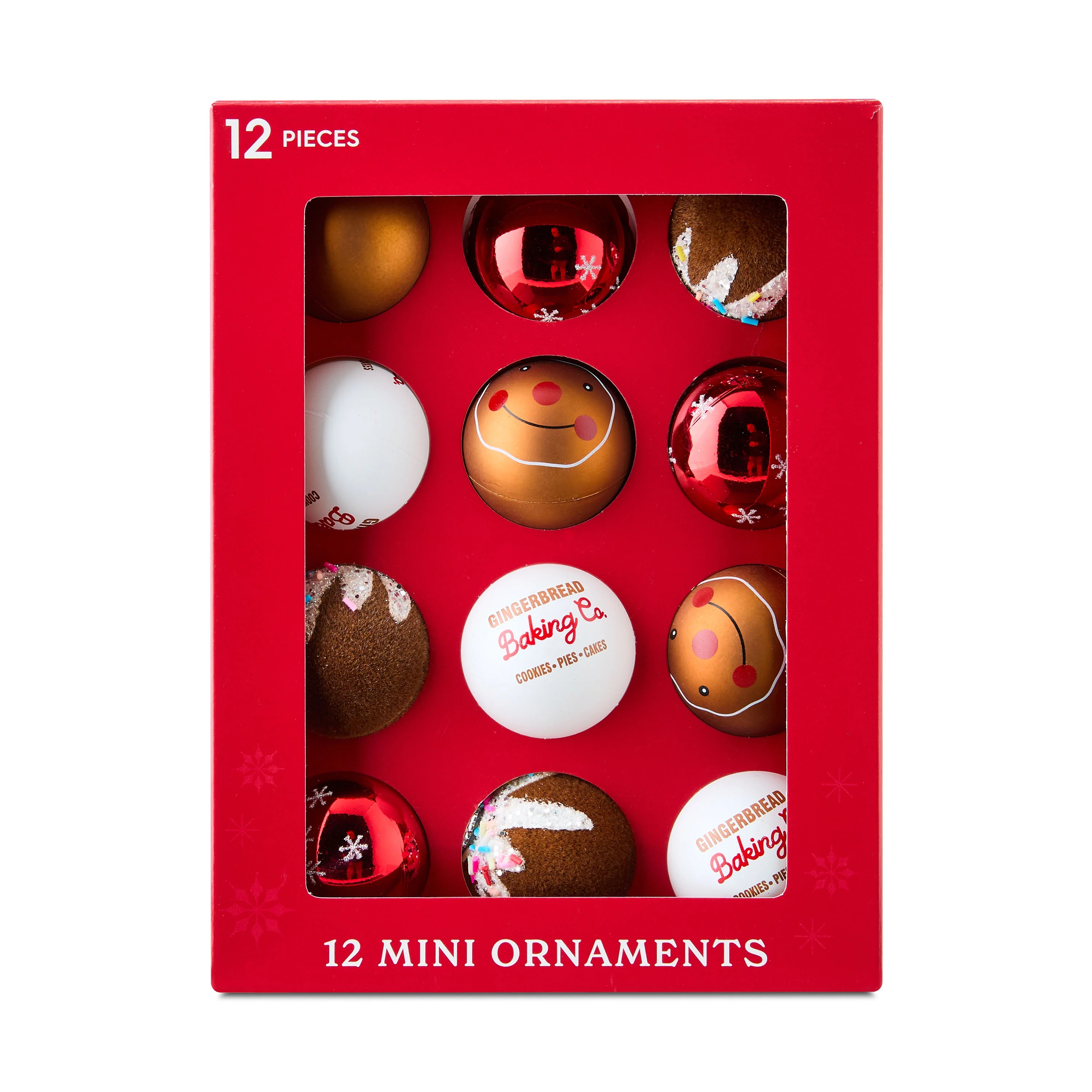Brown and White Mini Gingerbread Christmas Ornaments, 12 Count, by Holiday Time | Walmart (US)