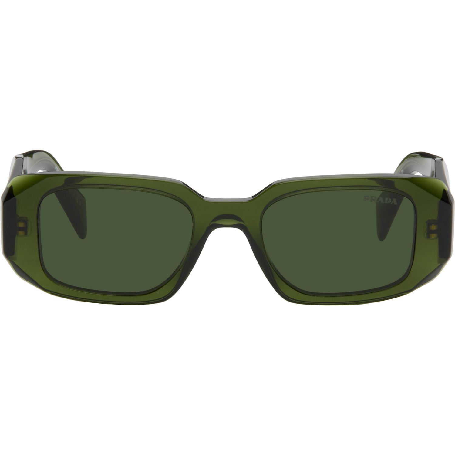 Prada Eyewear Green 'Prada Symbole' Sunglasses | SSENSE