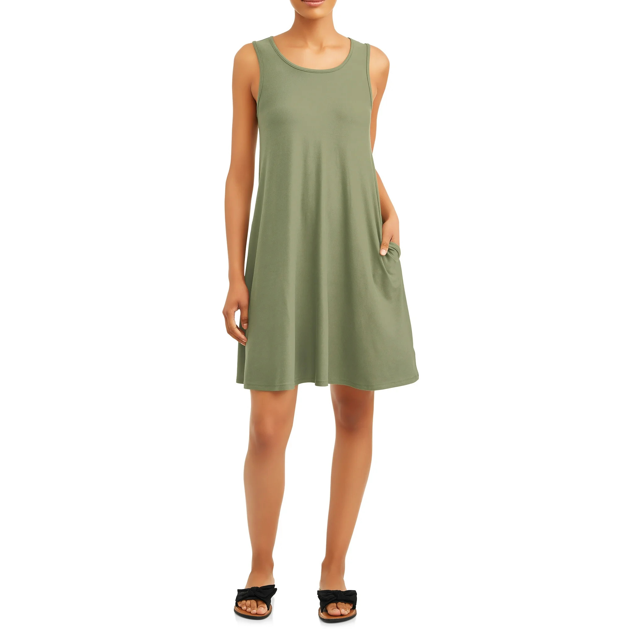 Time and Tru Women's Sleeveless Knit Dress | Walmart (US)