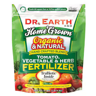 DR. EARTH 4 lbs. 60 sq. ft. Organic Home Grown Tomato Vegetable and Herb Dry Fertilizer-100507069... | The Home Depot