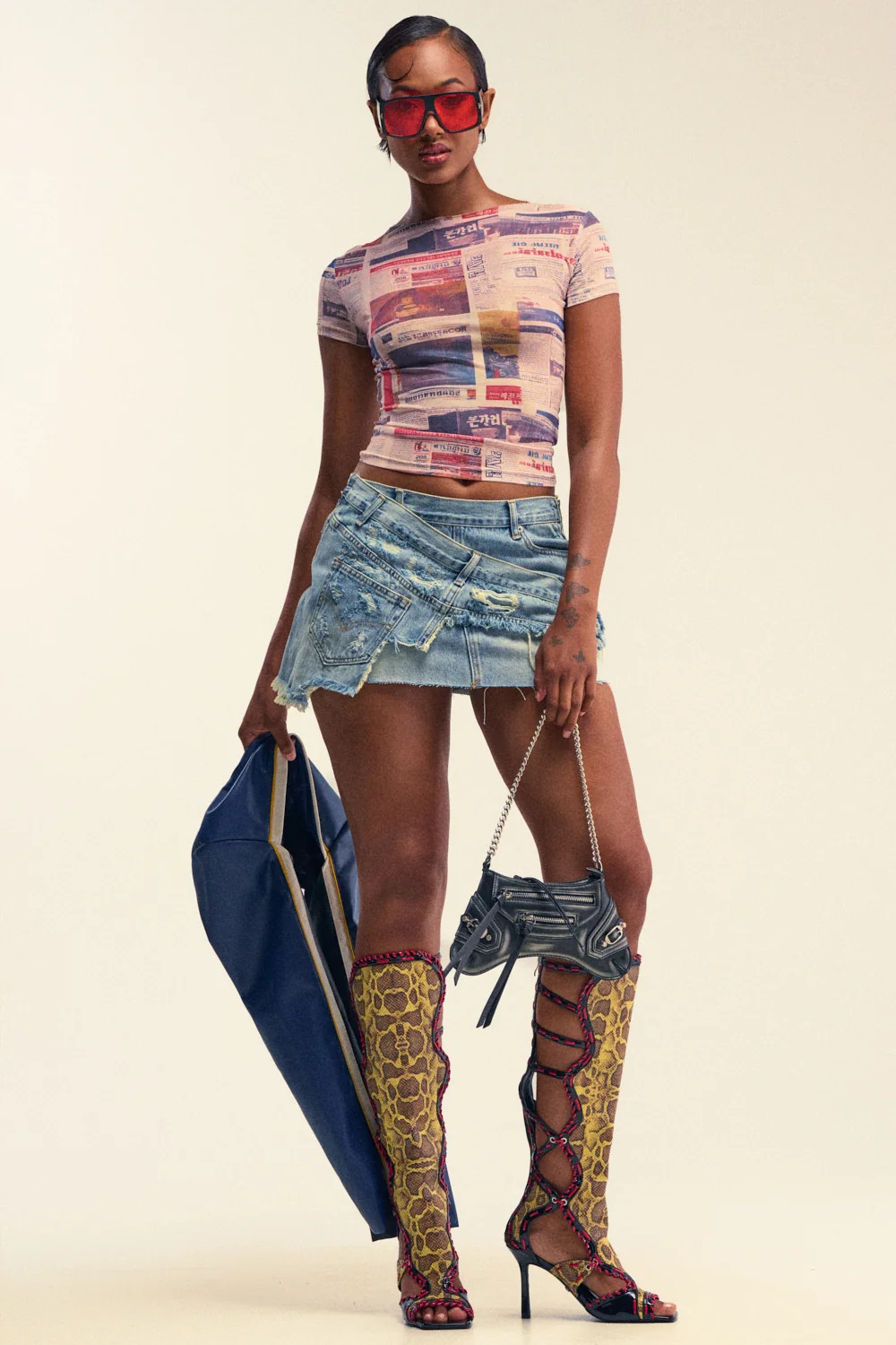 DUMP HIM LOW RISE DENIM MINI SKIRT | AKIRA