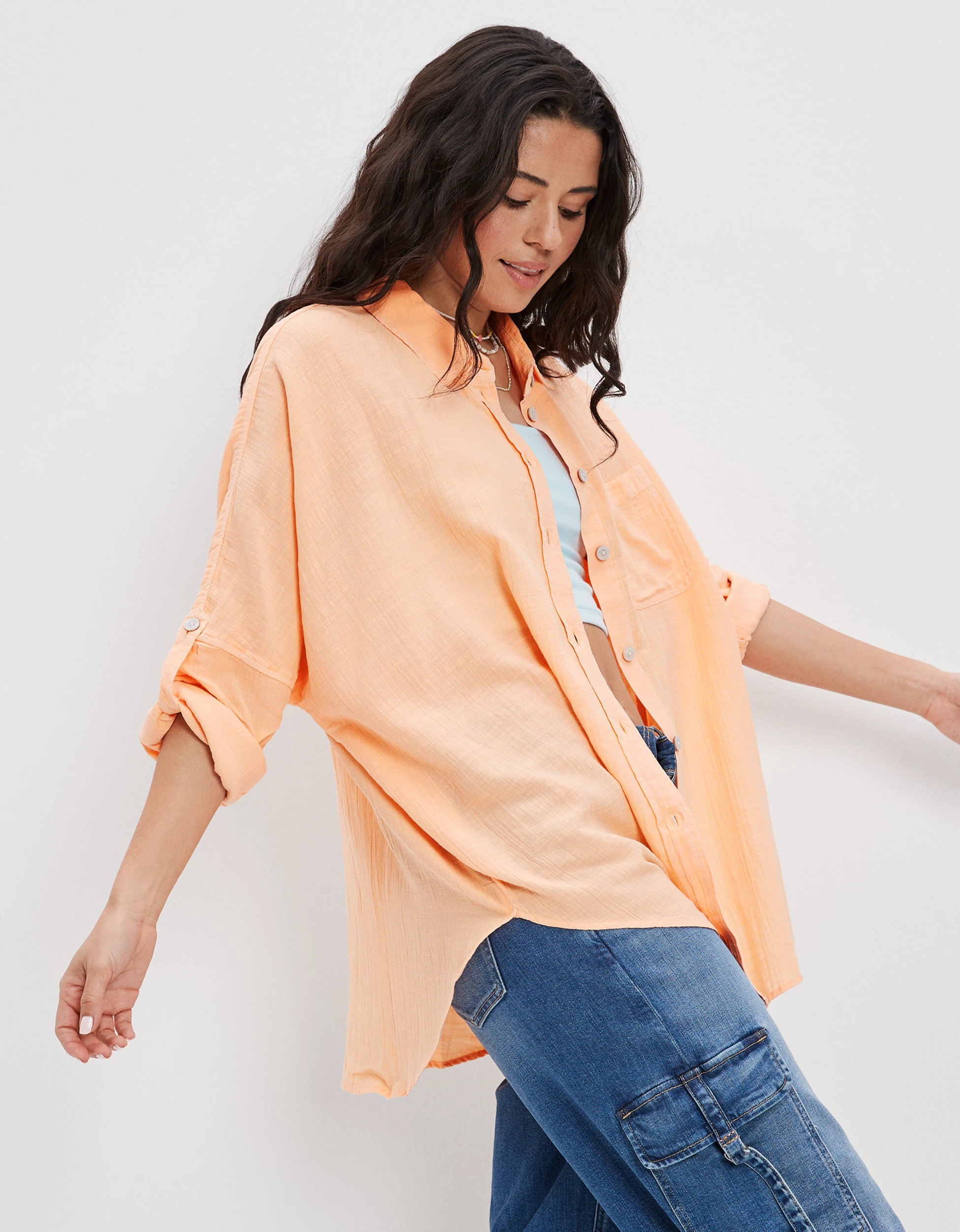 AE Go Big Oversized Shirt | American Eagle Outfitters (US & CA)