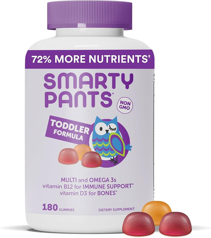 SmartyPants Toddler Multivitamin Gummies: Omega 3 Fish Oil (EPA/DHA), Vitamin D3, C, Vitamin B12,... | Amazon (US)