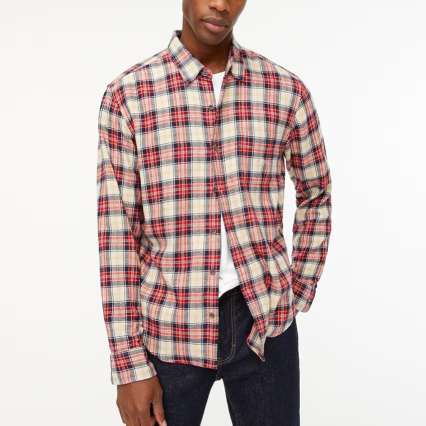 Factory: Plaid Regular Flannel Shirt For Men | J.Crew Factory