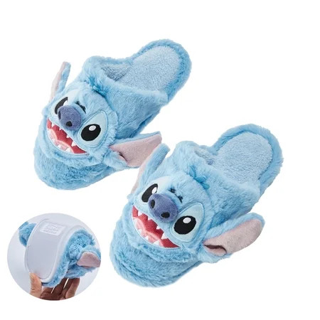 MINISO Lilo & Stitch Women s Plush Slippers Home Shoes Cute Anime Figure Winter Warm Shoes for Couples Gifts(37-38) | Walmart (US)