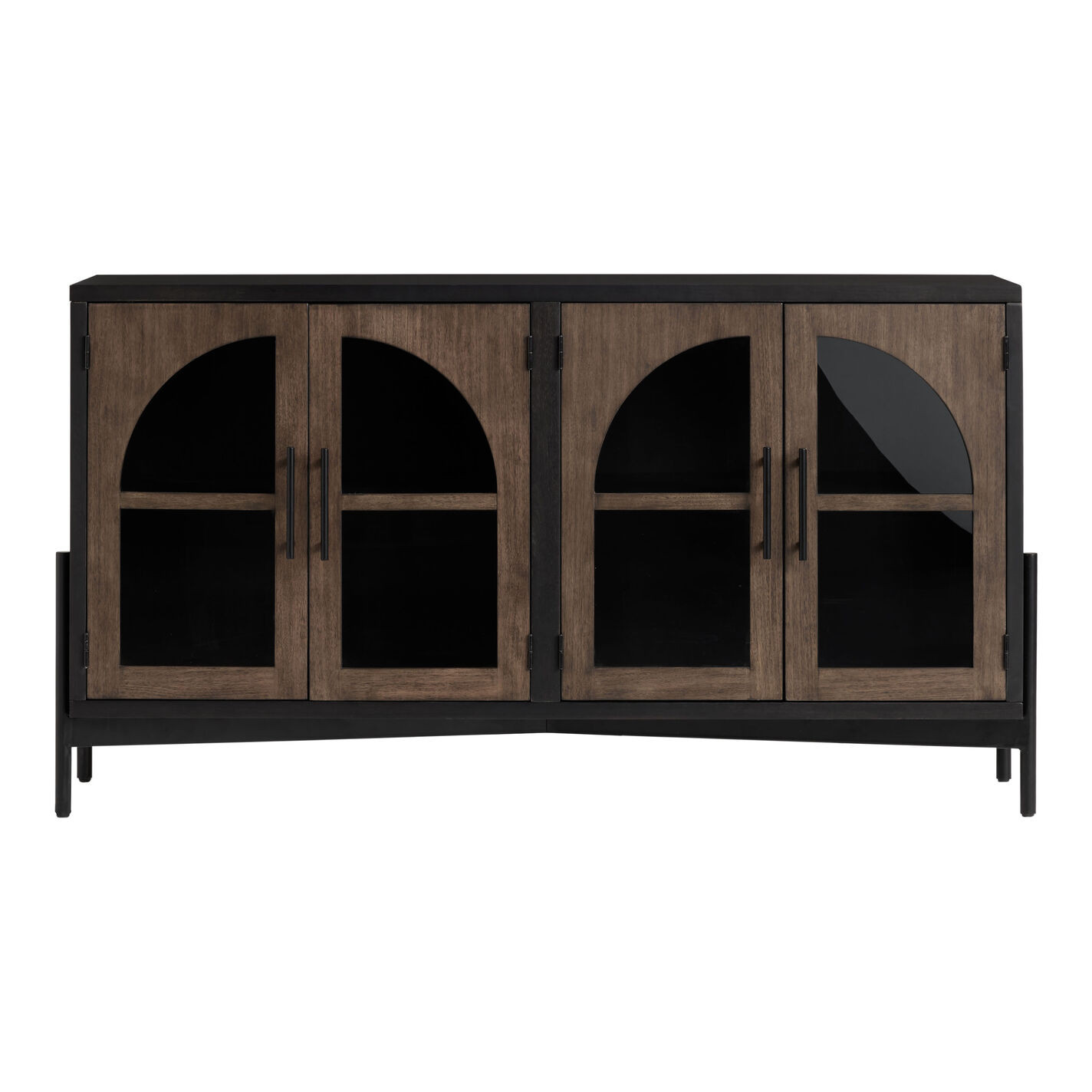 Amira Vintage Walnut and Charcoal Black Sideboard | World Market
