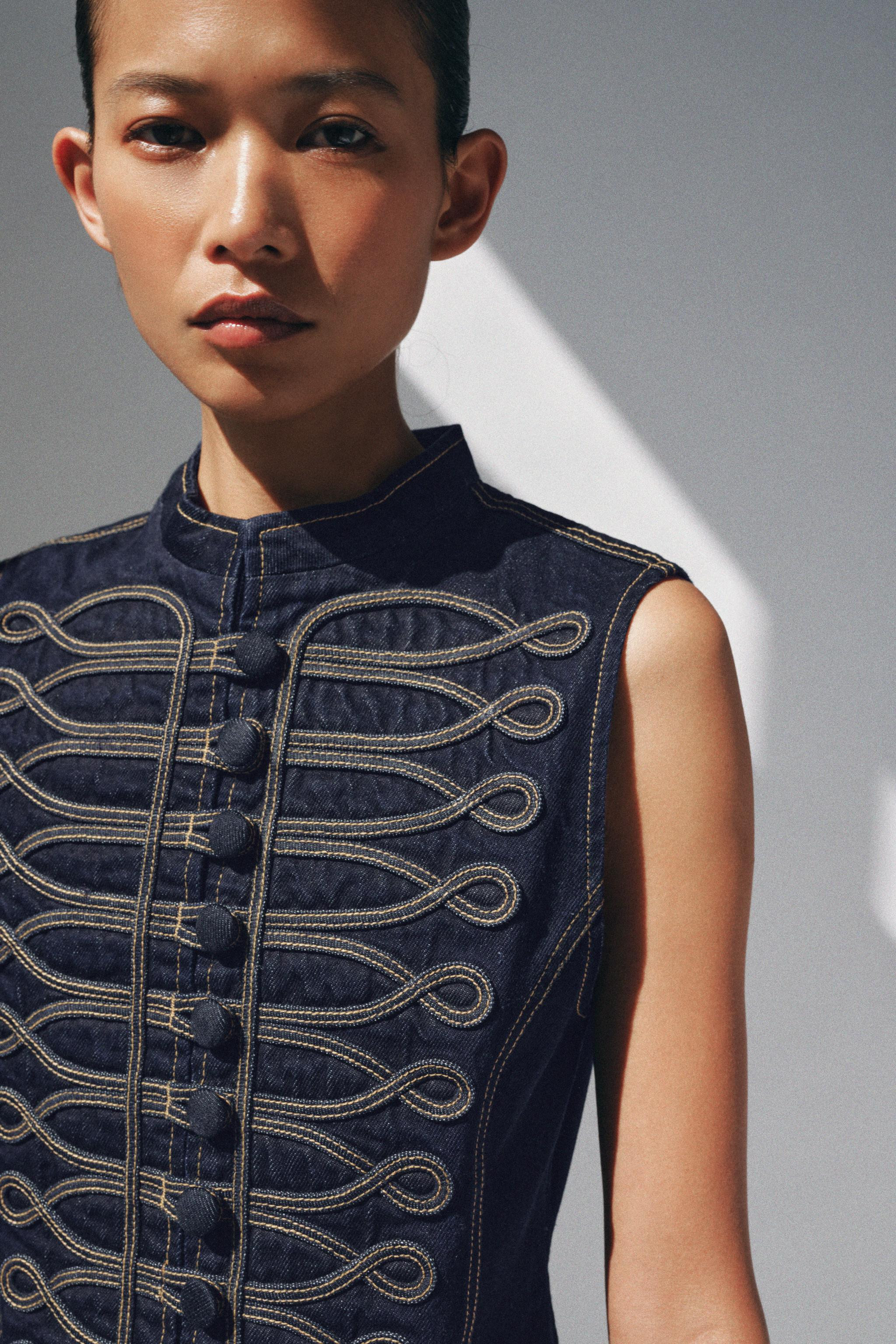ZW COLLECTION TOPSTITCH FIREMAN CLASP DENIM VEST | Zara US
