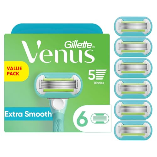 Gillette Venus Extra Smooth Womens Razor Blade Refills, 6 Count, Designed for a Close, Smooth Shave | Amazon (US)