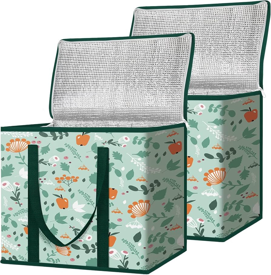 BALEINE 2Pk Insulated Reusable Grocery Bags, Collapsible Cooler Bag for Groceries, Heavy Duty Lar... | Amazon (US)