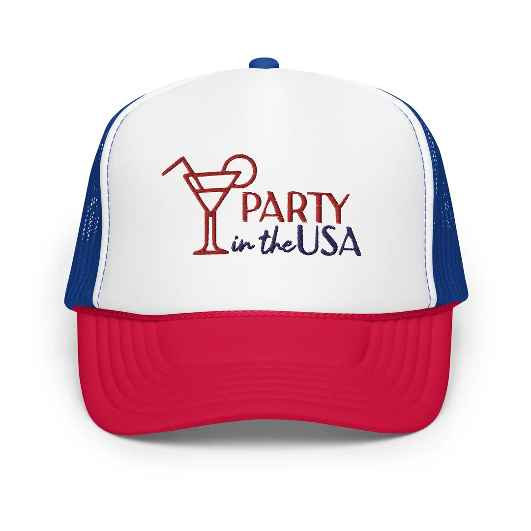 PARTY in the USA || red white blue, 4th of July, America Foam trucker hat | Etsy (US)