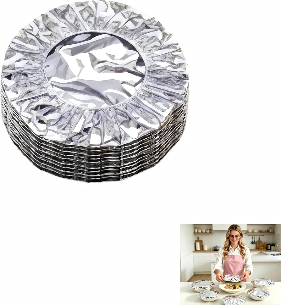 Aluminum Foil Elastic Food Cover, New Reusable Fresh Keeping Food Cover for Kitchen, Parties & Pi... | Amazon (US)