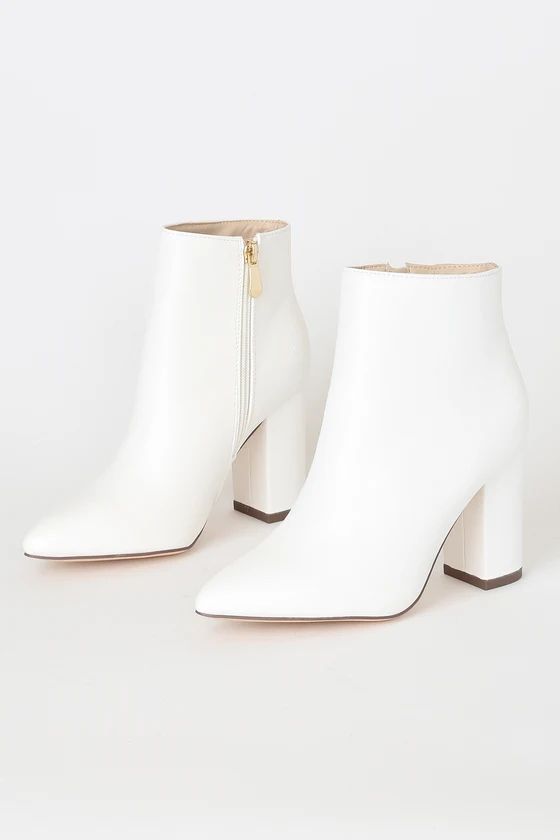 Ottava White High Heel Booties | Lulus (US)