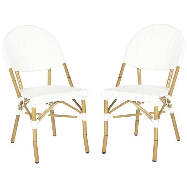 Safavieh Dining Rural Woven Barrow Off White Indoor/ Outdoor Stackable Dining Chairs (Set of 2) | Bed Bath & Beyond
