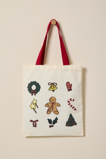 Gingerbread Icon Graphic Tote Bag | Francesca's