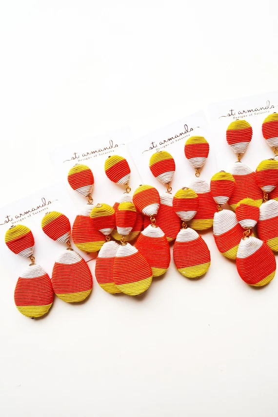 Halloween / Fall Spooky Trick or Treat Candy Corn Statement | Etsy | Etsy (US)