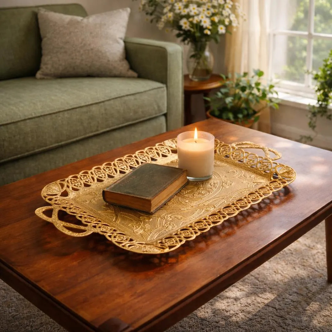 Vintage Ornate Gold Filigree Tray with Handles | Italian Florentine Hollywood Regency Serving Tra... | Etsy (US)