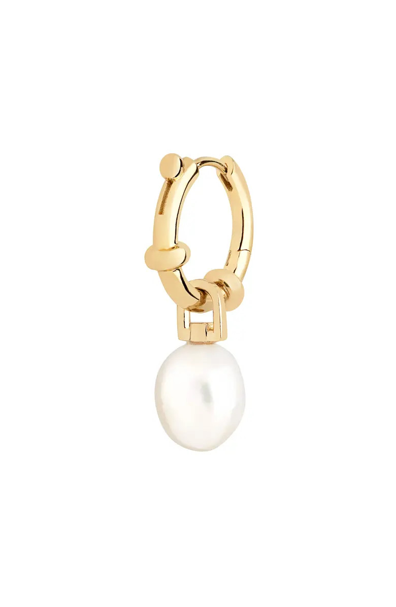 Cha Cha Single Mother-of-Pearl Drop Huggie Hoop Earring | Nordstrom