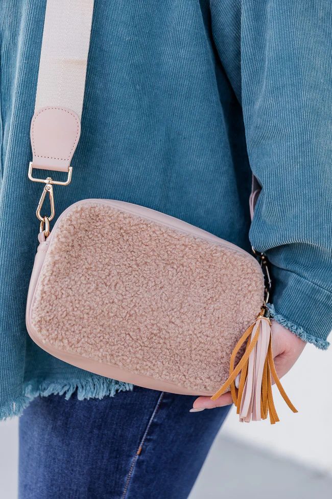 It's Your Time Beige Teddy Crossbody | Pink Lily