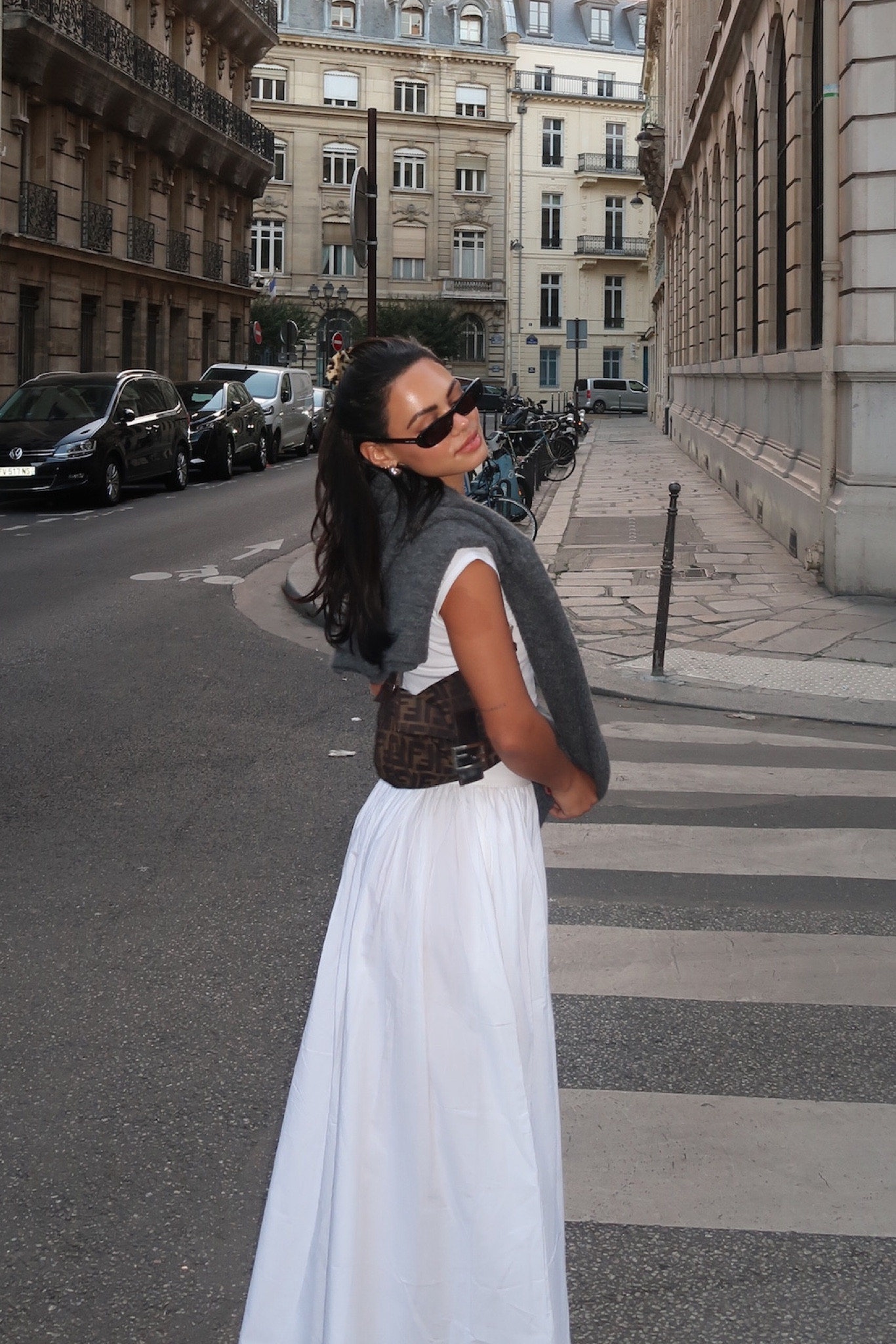 boxy crop tee, white maxi skirt, Steve Madden black flats, grey knit sweater

#LTKshoecrush #LTKfindsunder100 #LTKeurope