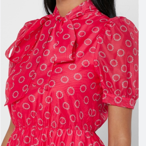 Ted Baker London Dottyy Puff Sleeve Minidress in Coral - Size US 6 | Poshmark