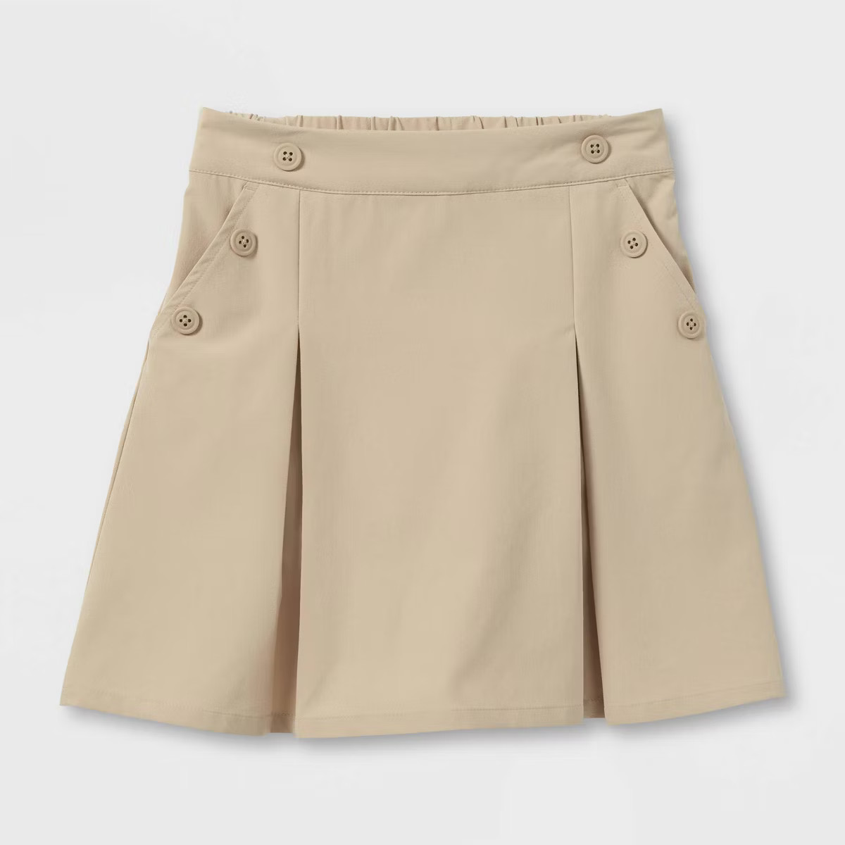 Girls' Woven Performance Pleated Uniform Skort - Cat & Jack™ Khaki S | Target