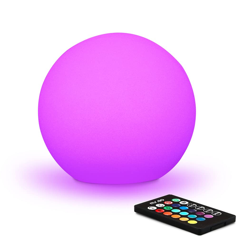 Mr.Go 6-inch RGB Color-Changing LED Globe Orb Light w/Remote, Mood Lamp Kids Night Light, 16 Dimm... | Amazon (US)