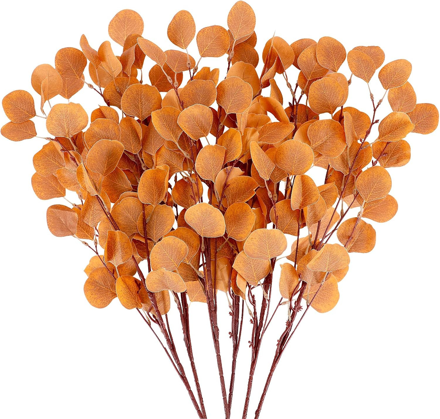 CEWOR 6pcs Fall Stems Artificial Eucalyptus Leaves 33.5in Orange Fake Eucalyptus Branches Autumn ... | Amazon (CA)
