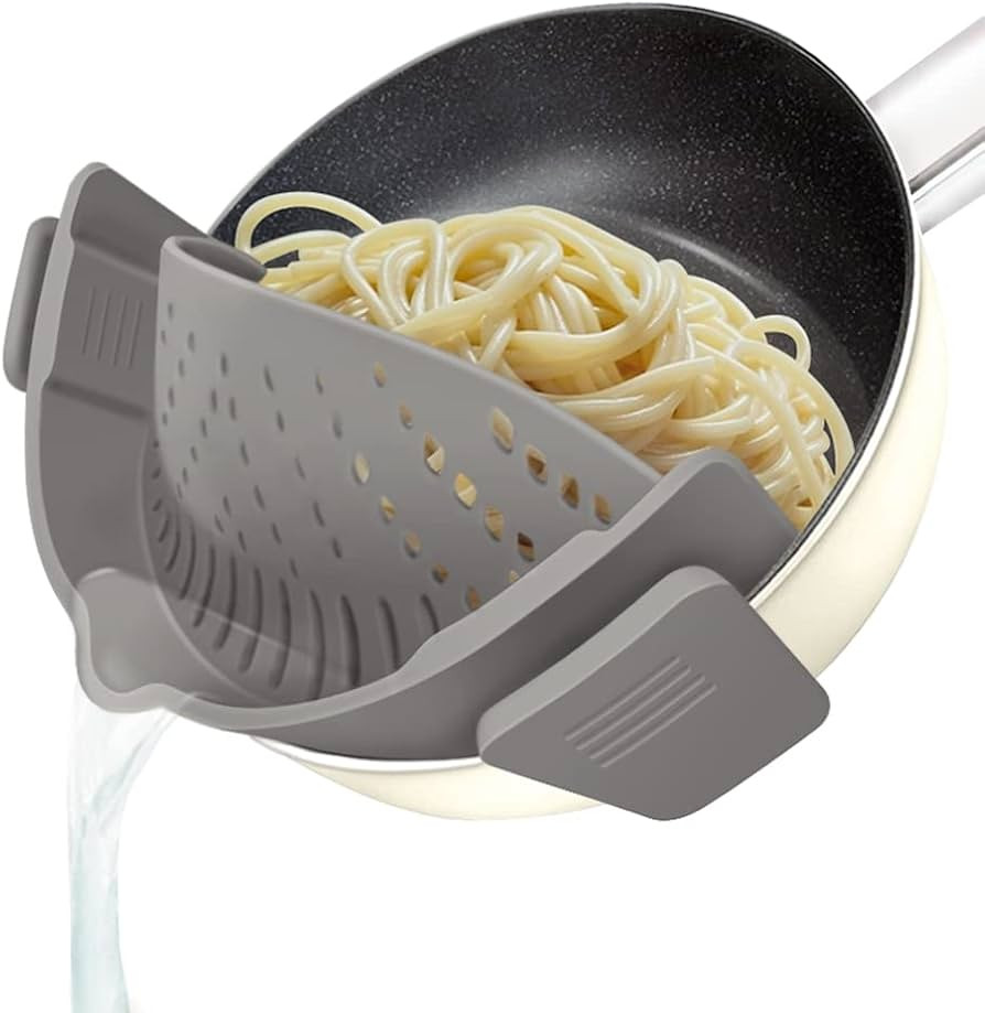 YEVIOR Clip on Strainer for Pots Pan Pasta Strainer, Silicone Food Strainer Hands-Free Pan Strain... | Amazon (US)