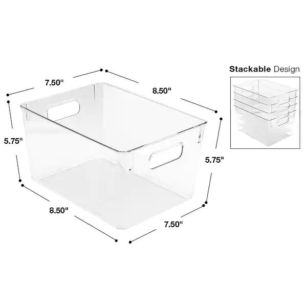 Sorbus Plastic Storage Bins Clear Pantry Organizer Box Bin Containers | Bed Bath & Beyond