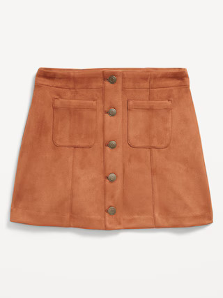 Faux-Suede Button-Front Skirt for Girls | Old Navy (US)