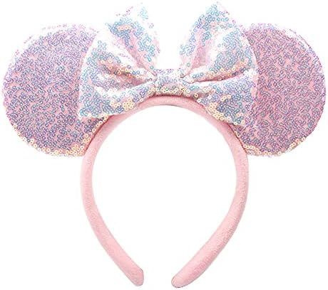 BCU Mouse Ears Bow Headbands,Sequin Headband Butterfly Glitter Decoration Cosplay Costume for Girls  | Amazon (US)