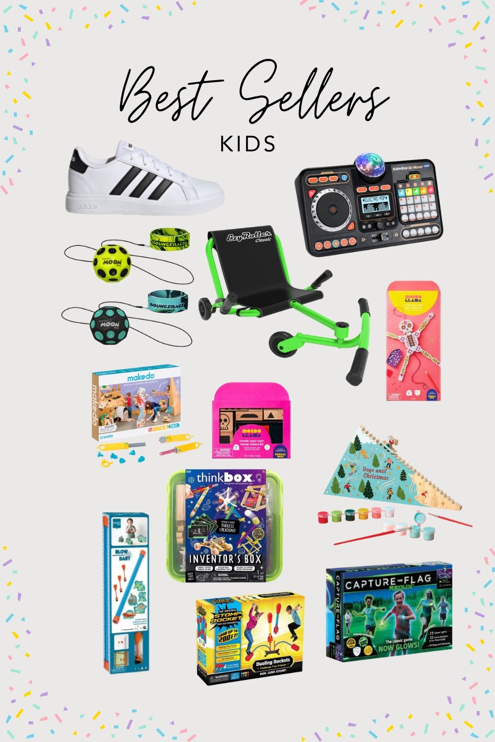 Here’s the best selling toys from last week, every single one we own in love and they would all be great holiday gifts, and Christmas gifts for your boys.  

#HolidayGiftsForKids #GiftsForActiveKids #ChristmasGiftsForBoys #GiftsForBoys #KidsGiftGuide #BoysGiftGuide 

#LTKFindsUnder50 #LTKKids #LTKGiftGuide