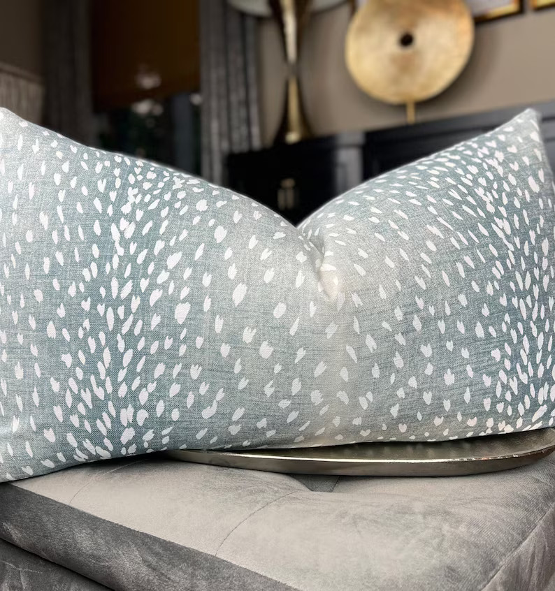 Aqua Antelope Linen Throw Pillow Cover, Animal Print Pillow Cover, Home Decor, Housewares Decor, ... | Etsy (US)