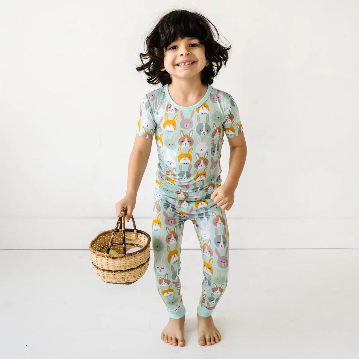 Rad Rabbits Two-Piece Short Sleeve Bamboo Viscose Pajama Set | Little Sleepies