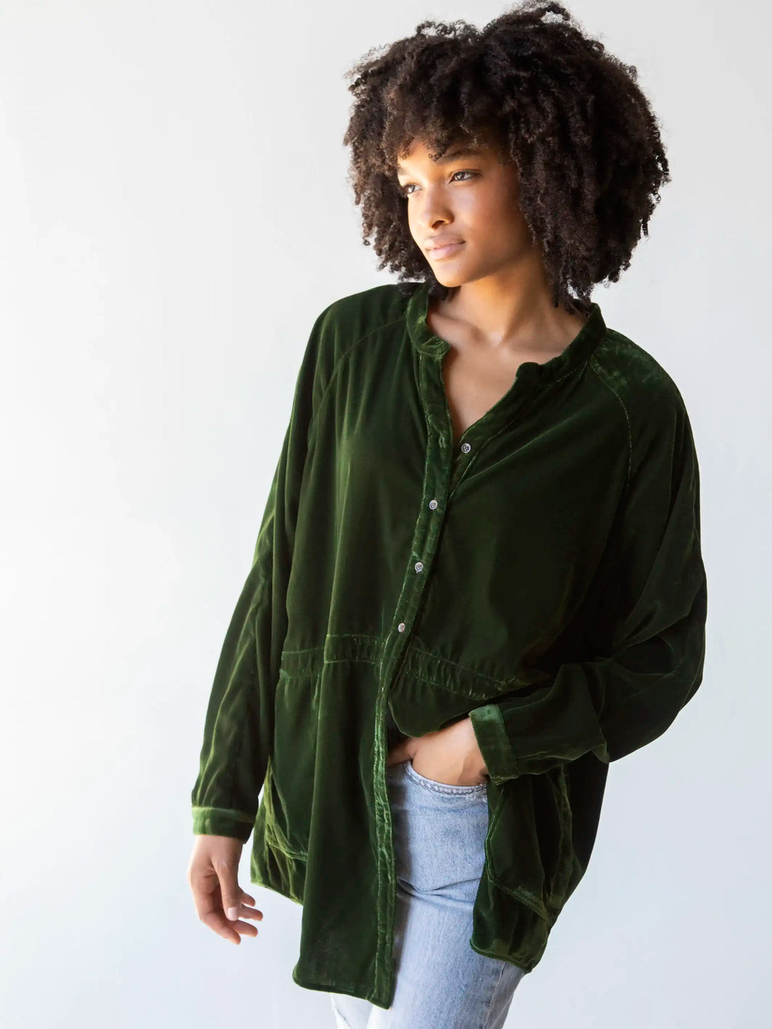 Laid Back Velvet Button Down | Natural Life