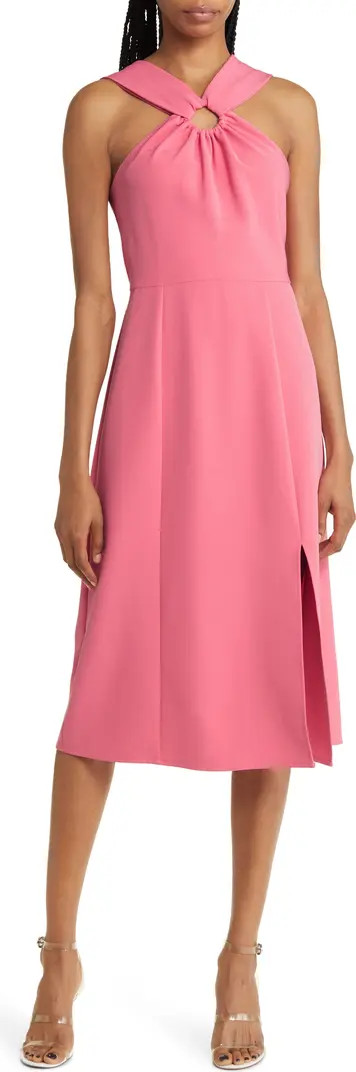 Ring Detail Crepe A-Line Cocktail Dress | Nordstrom