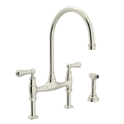 Georgian Era Bridge Kitchen Faucet With Side Spray | Wayfair North America