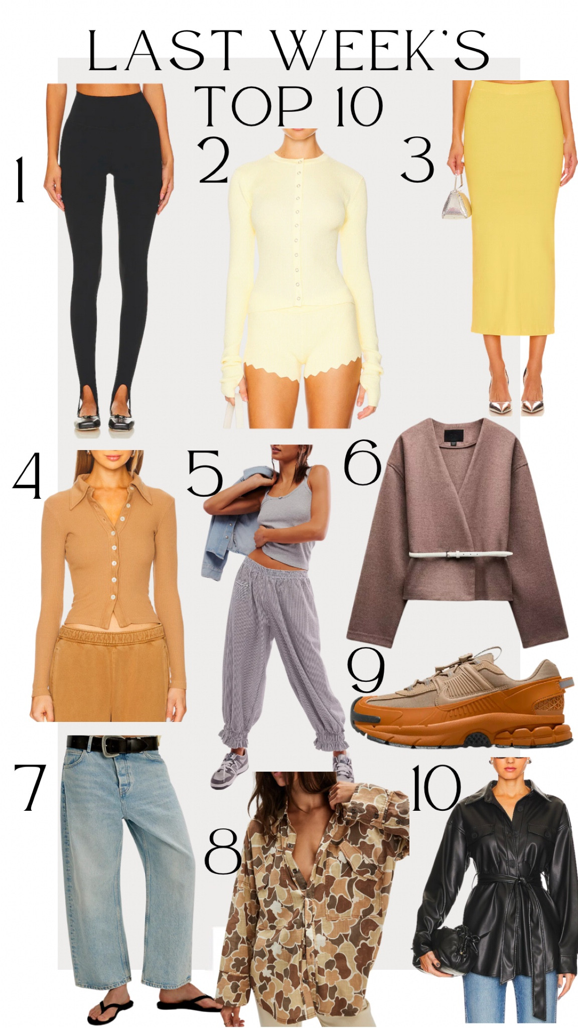 Last weeks best sellers!

1. Love dressing up these leggings! So comfy but also elevated
2. This cardi has been a best seller for a while now and it’s so good!
3. Love a maxi, love yellow, love this skirt 💛
4. Another repeat cardigan best seller! I’m obsessed with the collar
5. Comfy and cozy set for around the house, errands, honestly whatever!
6. Love the belt detail with this top 
7. These jeans are sooo cute and the perfect amount of barrel 👌🏻
8. Loving button up’s lately and love the pattern on this one
9. You need these shoes! They are so so good
10. The tie is perfect👌🏻

#LTKFindsUnder100 #LTKStyleTip #LTKShoeCrush