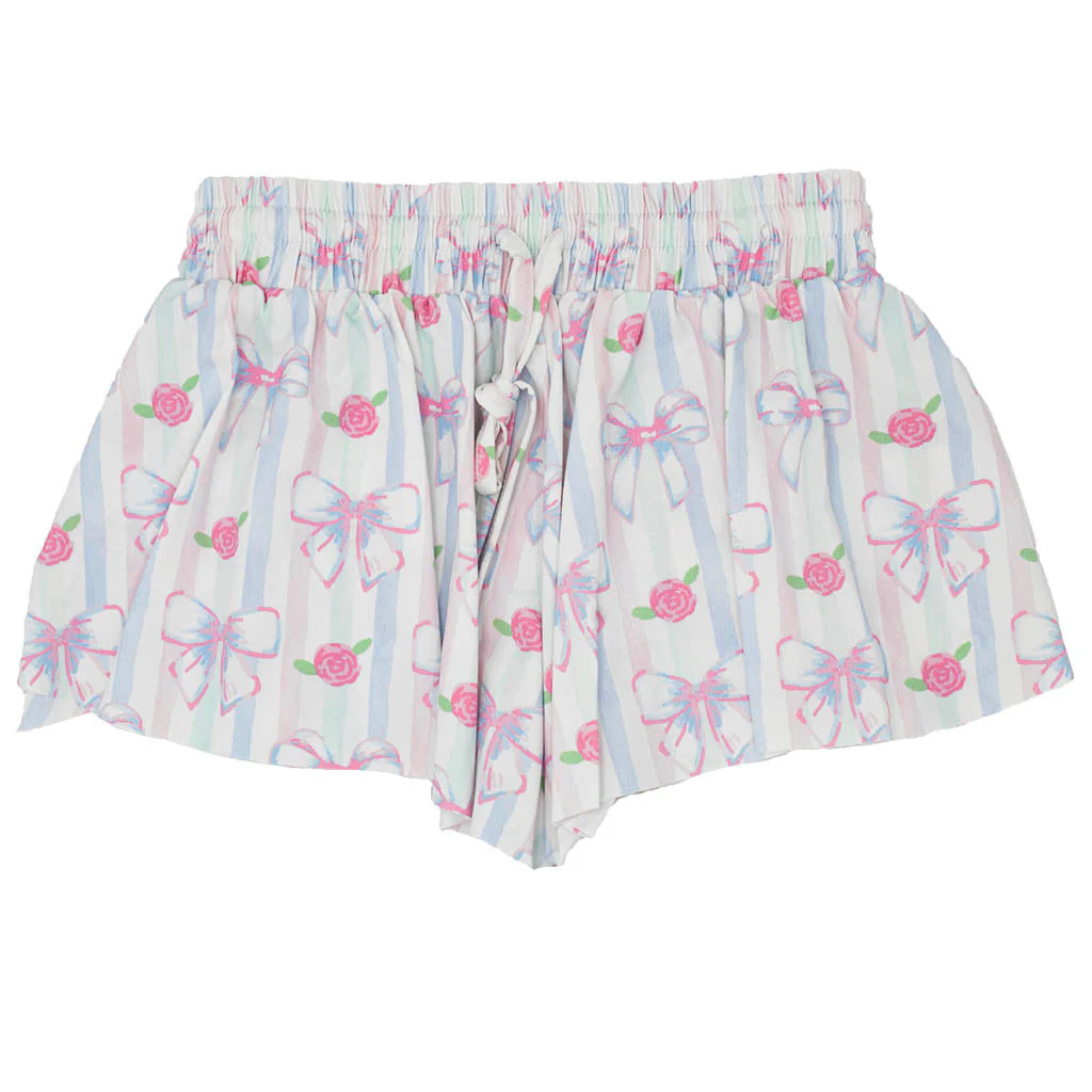 Azarhia Butterfly Water Color Bows Flowy Shorts | JoJo Mommy