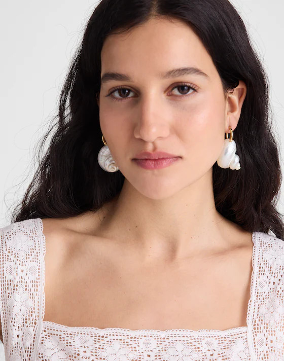 Shell Statement Hoop Earrings | Madewell