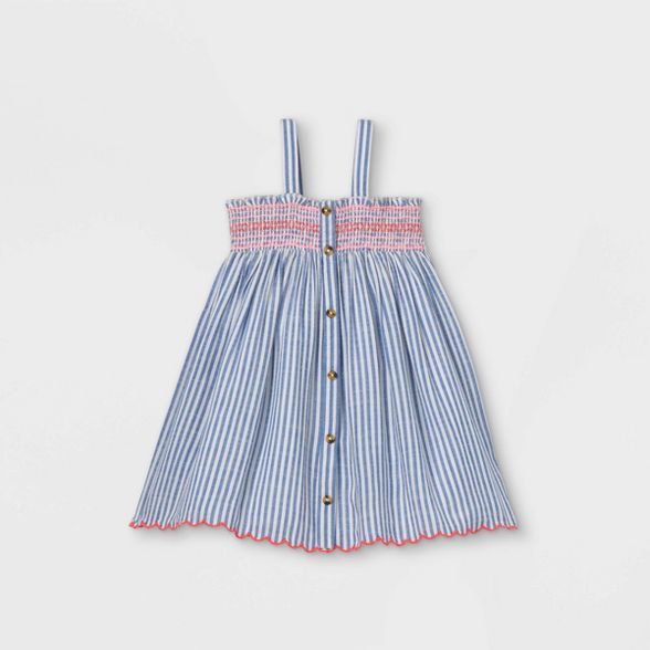 Toddler Girls' Striped Smocked Button-Front Tank Dress - Cat & Jack™ | Target