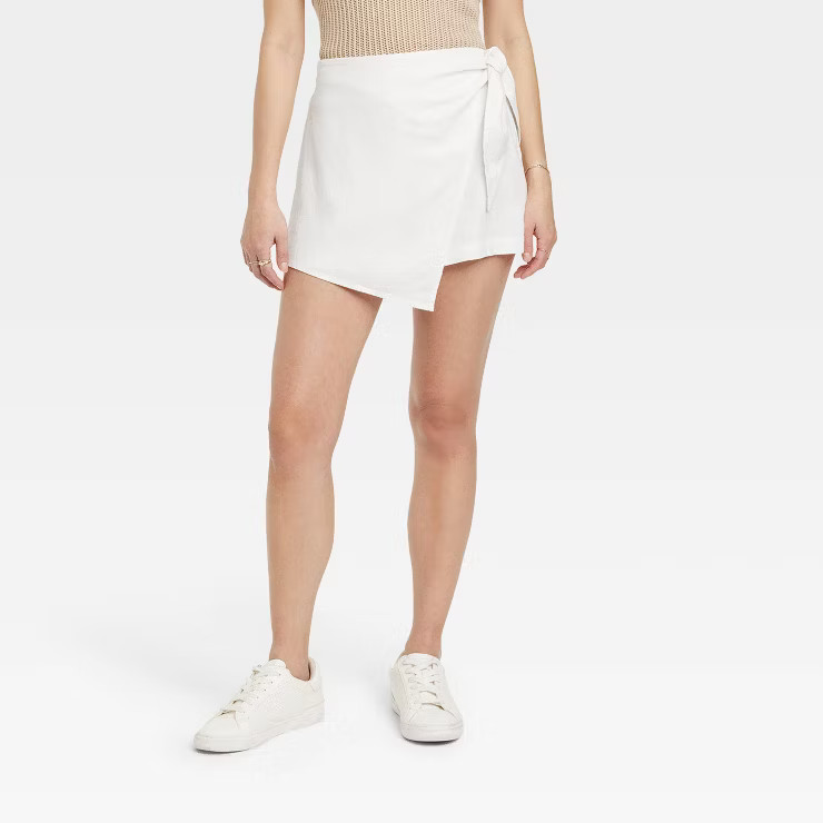Women's High-Rise Pull-On Linen Shorts - A New Day™ | Target