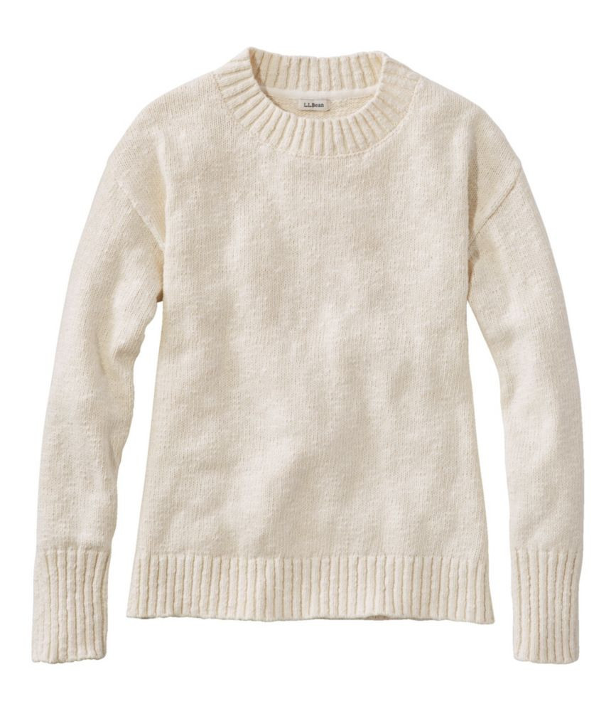 Women's Cotton Ragg Sweater, Crewneck Cream 1X, Cotton/Wool/Cotton Yarns L.L.Bean | L.L. Bean