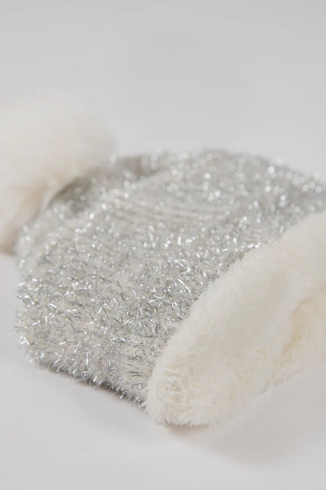 Lurex Mixed Pom Pom Beanie | Pink Lily